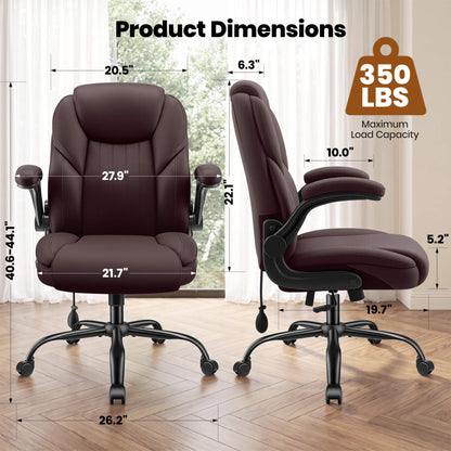 AtHope Ergonomic Leather Office Chair with Inflatable Lumbar Support