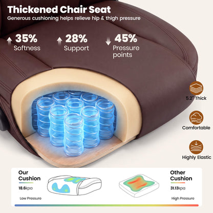 AtHope Ergonomic Leather Office Chair with Inflatable Lumbar Support