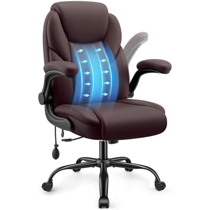 AtHope Ergonomic Leather Office Chair with Inflatable Lumbar Support