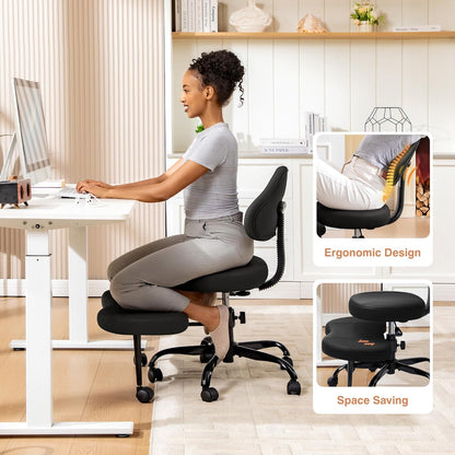 AtHope Cross Legged Office Chair, Criss Cross Desk Chair ADHD Meditation Kneeling Yoga Seat with Adjustable Height