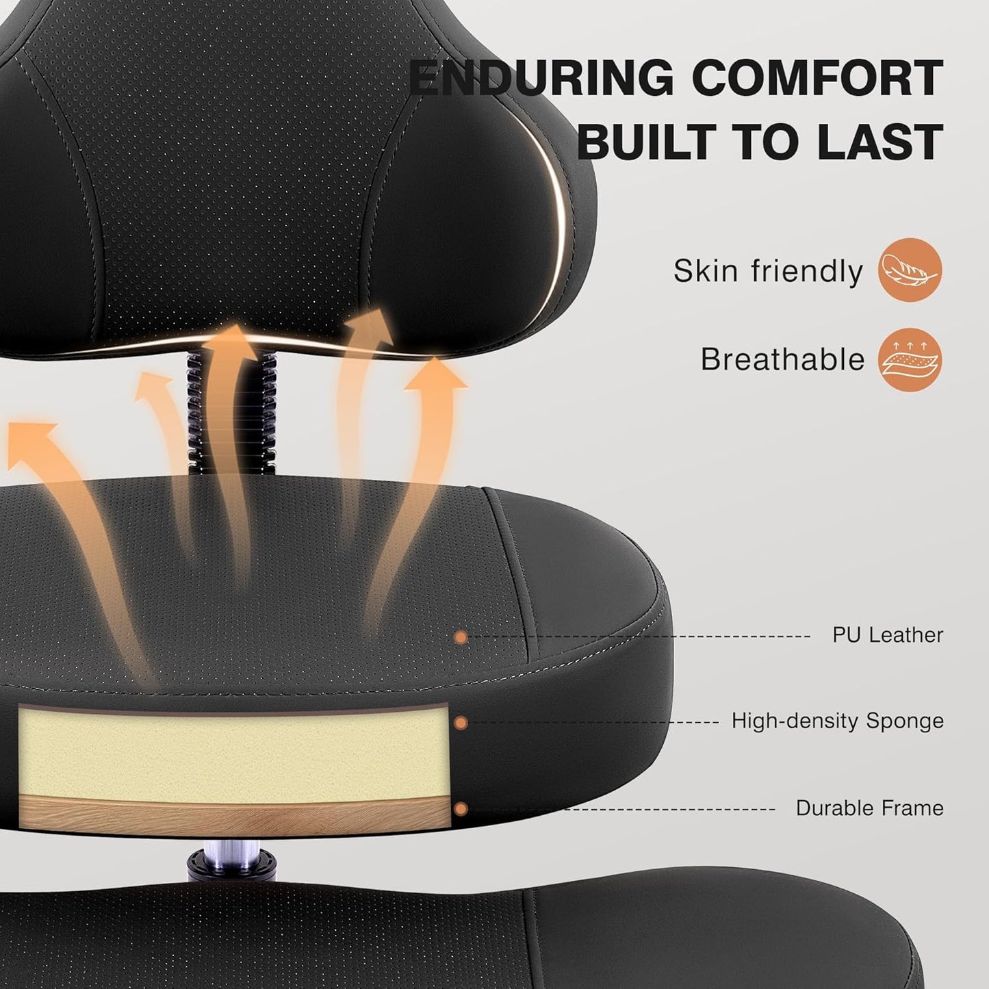 Cross Legged Office Chair, Criss Cross Desk Chair ADHD Meditation Kneeling Yoga Seat with Adjustable Height, Lumbar Support, Wider Footrest and Wheels