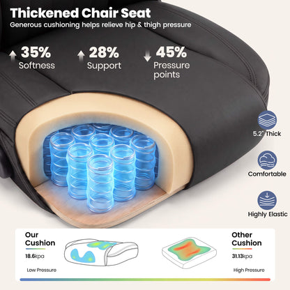 AtHope Ergonomic Leather Office Chair with Inflatable Lumbar Support