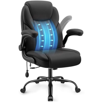 AtHope Ergonomic Leather Office Chair with Inflatable Lumbar Support