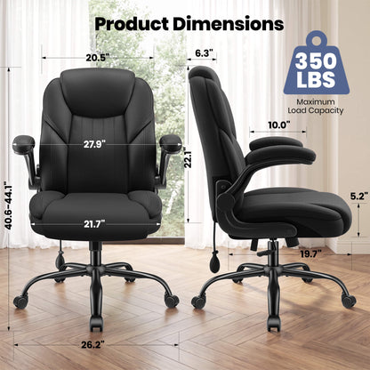 AtHope Ergonomic Leather Office Chair with Inflatable Lumbar Support