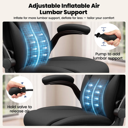 AtHope Ergonomic Leather Office Chair with Inflatable Lumbar Support
