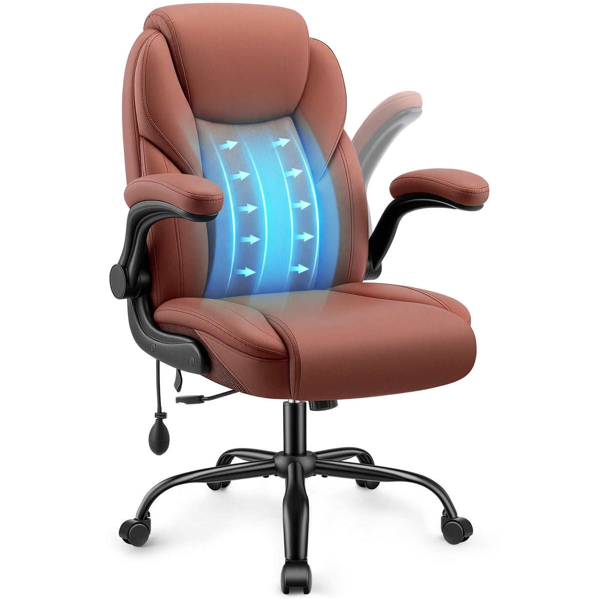 AtHope Ergonomic Leather Office Chair with Inflatable Lumbar Support