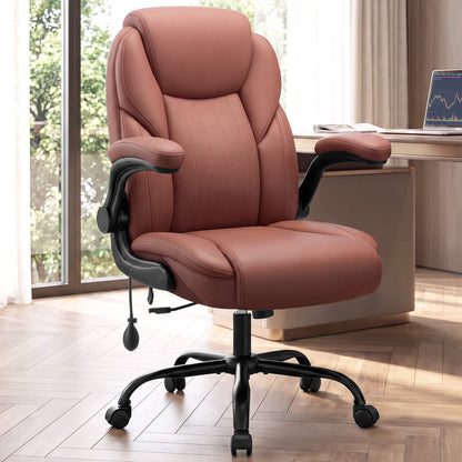 AtHope Ergonomic Leather Office Chair with Inflatable Lumbar Support