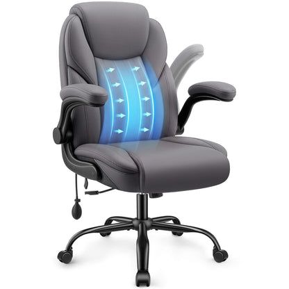 AtHope Ergonomic Leather Office Chair with Inflatable Lumbar Support