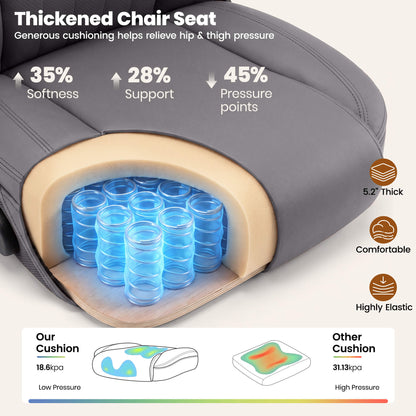 AtHope Ergonomic Leather Office Chair with Inflatable Lumbar Support